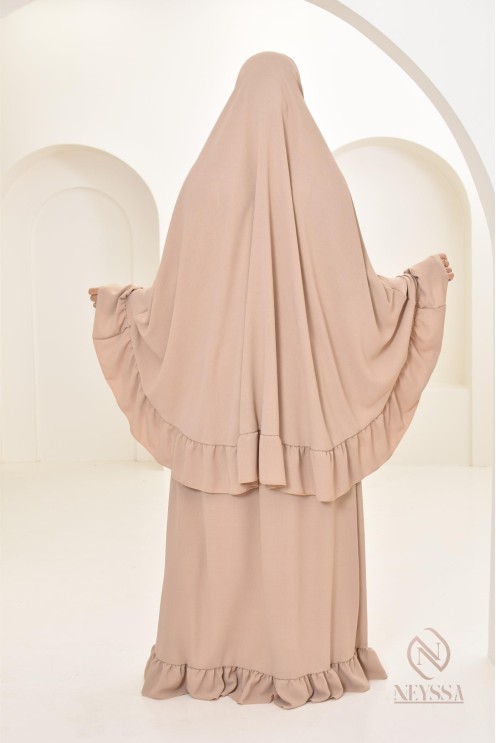 Ensemble 2 pièces de prière en jazz cape et jupe, idéal pour la maison