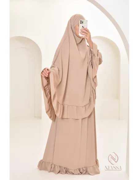 Ensemble 2 pièces de prière en jazz cape et jupe, idéal pour la maison