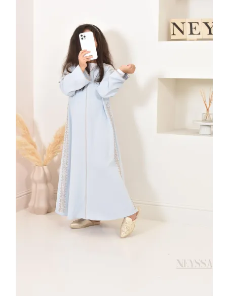 Abaya caftan brodée, combo mère fille pour l'Aïd 2023 et autres occasions