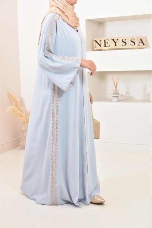 Abaya caftan brodée, combo mère fille pour l'Aïd 2023 et autres occasions