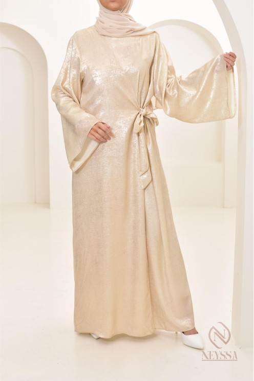 Robe longue satin cache coeur femme musulmane by neyssa, hijabi style