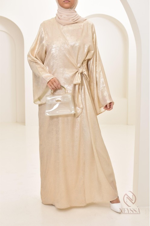 Robe longue satin cache coeur femme musulmane by neyssa, hijabi style