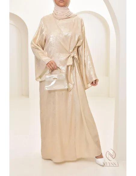 Robe longue satin cache coeur femme musulmane by neyssa, hijabi style