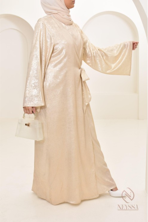 Robe longue satin cache coeur femme musulmane by neyssa, hijabi style