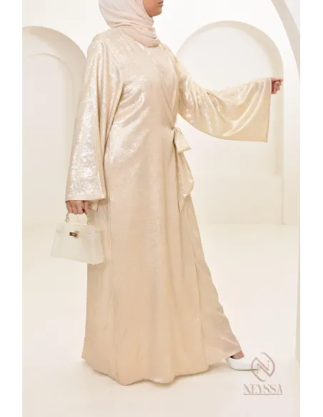 Robe longue satin cache coeur femme musulmane by neyssa, hijabi style