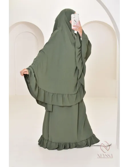 Ensemble 2 pièces de prière en jazz cape et jupe, idéal pour la maison