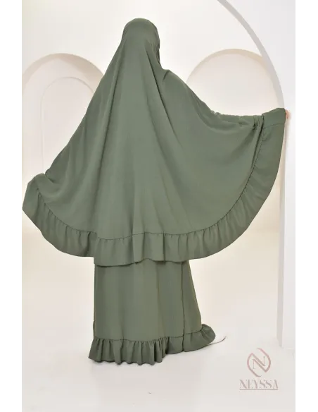 Ensemble 2 pièces de prière en jazz cape et jupe, idéal pour la maison