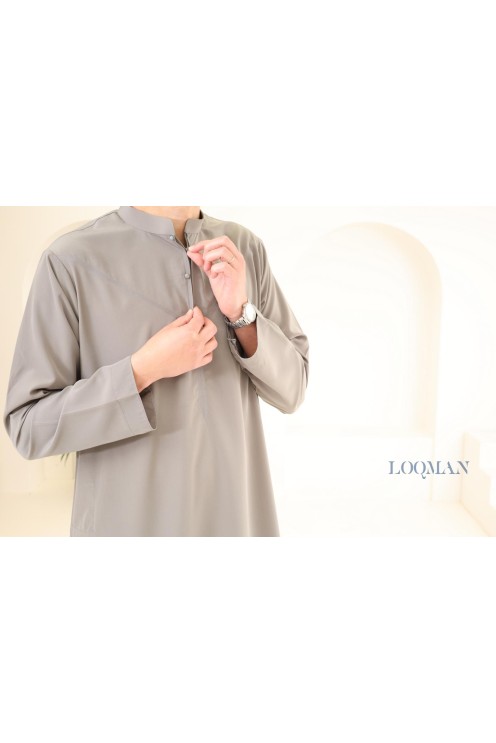 Qamis kaki Émirati à manches longues pour hommes, cadeau parfait pour l'Aïd