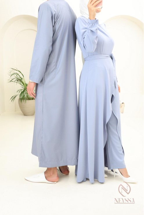 Qamis homme Émirati bleu jean, tissu haut de gamme, idée cadeau