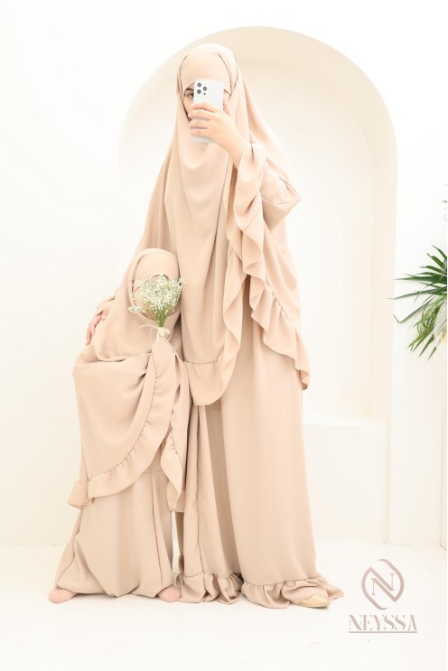 Ensemble 2 pièces de prière en jazz mère ou fille, idéal pour la mosquée