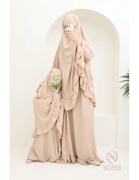 Ensemble 2 pièces de prière en jazz mère ou fille, idéal pour la mosquée