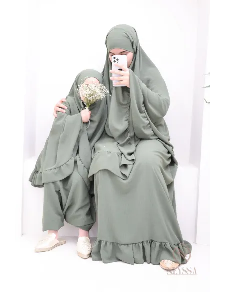 Tenue de prière 2 pièces matière en jazz mère ou fille, idéal pour l'Aid