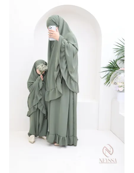 Tenue de prière 2 pièces matière en jazz mère ou fille, idéal pour l'Aid