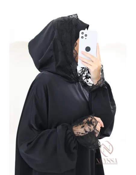 Abaya de prière avec son hijab intégré, idéal salat Aid
