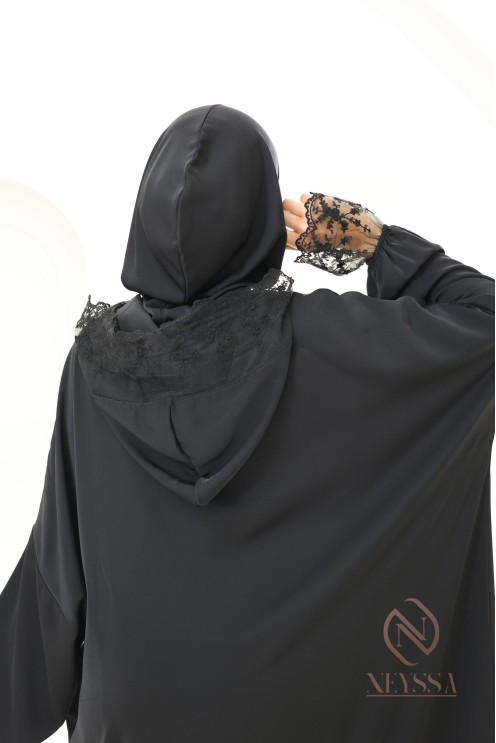 Abaya de prière avec son hijab intégré, idéal salat Aid