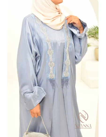 Abaya kimono 3 pièces parfait pour la saison estivale, à retrouver chez Neyssa