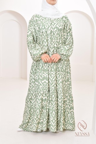 Long flared dress long sleeves fluid and light for summer 2