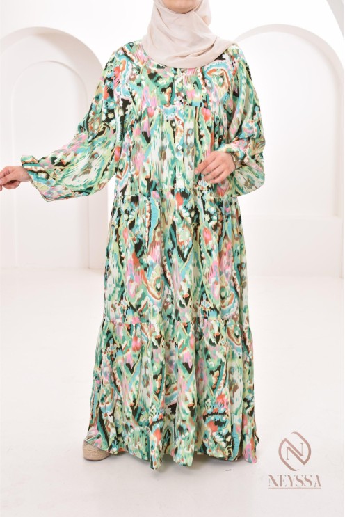 Elegantes und schickes langes Kleid mit Blumenmotiven, ideal für diesen Sommer 2024