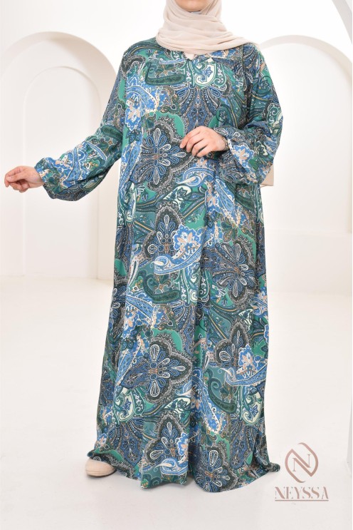 Longue robe aux motifs fleurie, style bohème, coupe fluide évasée chic