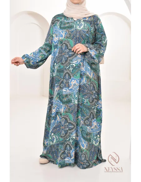 Longue robe aux motifs fleurie, style bohème, coupe fluide évasée chic