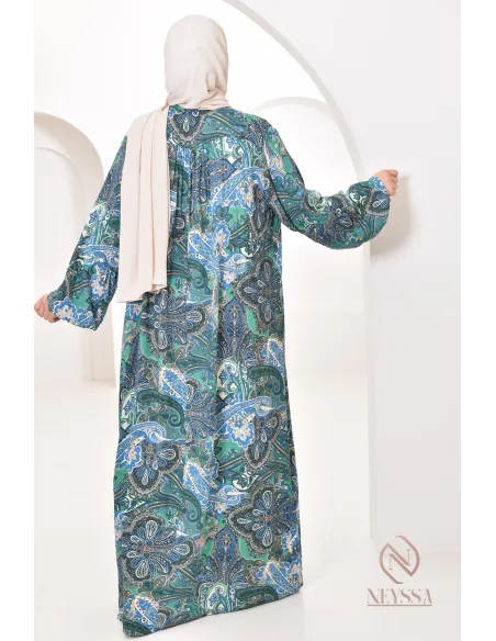 Longue robe aux motifs fleurie, style bohème, coupe fluide évasée chic