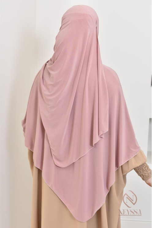 hijab Khimar jersey premium 2 en 1 modèle court, facile à enfiler, modest fashion