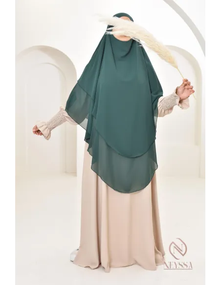 Khimar 3 voiles yemenite en mousseline pour femme musulmane voilée