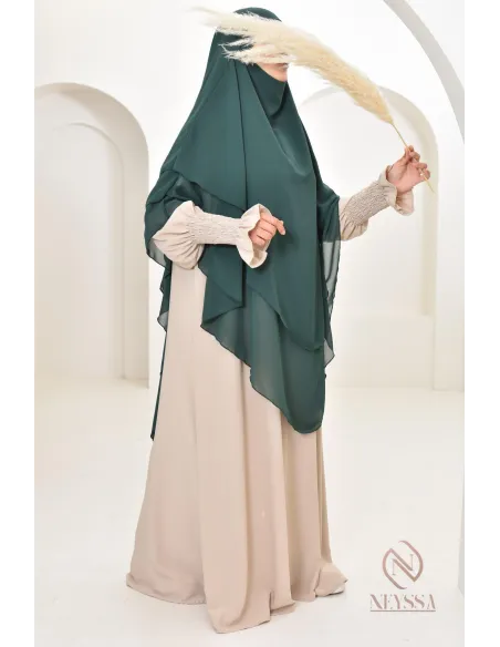 Khimar 3 voiles yemenite en mousseline pour femme musulmane voilée