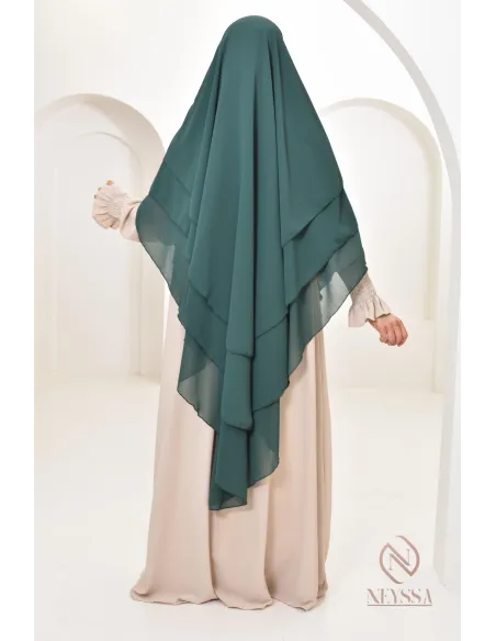 Khimar 3 voiles yemenite en mousseline pour femme musulmane voilée