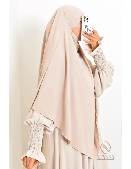 Khimar en jazz mi long, pas cher, idéale pour l'été, femme musulmane