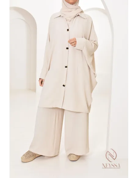 Ensemble 2 pièces : tuniques manches papillon et palazzo, tenue hyper fluide