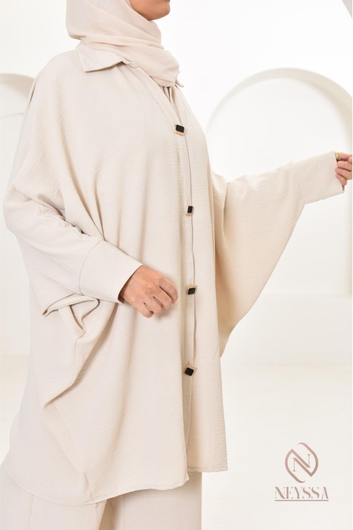 Ensemble 2 pièces : tuniques manches papillon et palazzo, tenue hyper fluide