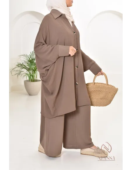 Ensemble 2 pièces : tuniques manches papillon et palazzo, tenue hyper fluide