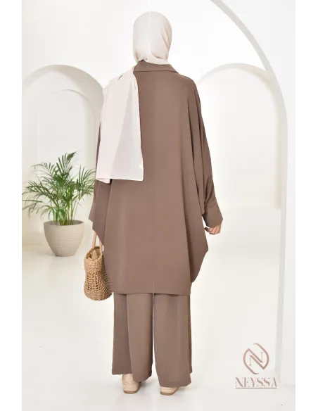 Ensemble 2 pièces : tuniques manches papillon et palazzo, tenue hyper fluide