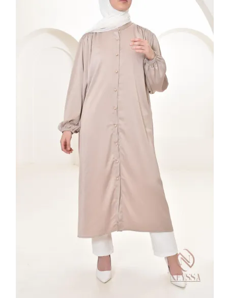 Tunique chemise longue simple et chic, must have idéal été, modest fashion