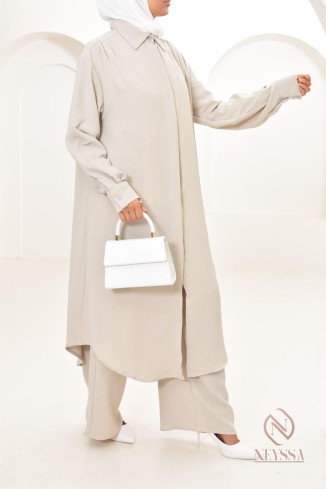 Ensemble * Pièces Élégant Pour Femme : Haut à Manches Courtes Imprimé Vacances Et Pantalon Large