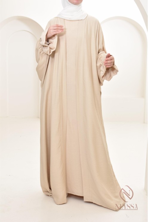 Ensemble 2 pièces effet lin, idéale hijabi girl, légère pour l'été