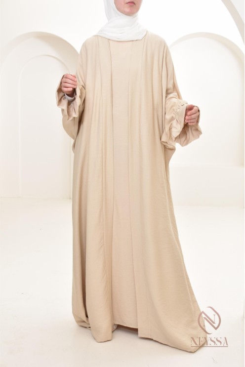 Ensemble 2 pièces effet lin, idéale hijabi girl, légère pour l'été