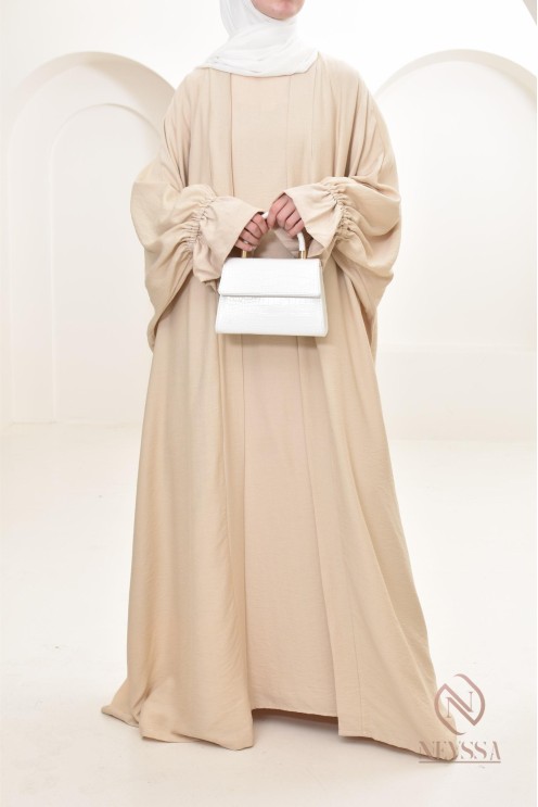 Ensemble 2 pièces effet lin, idéale hijabi girl, légère pour l'été