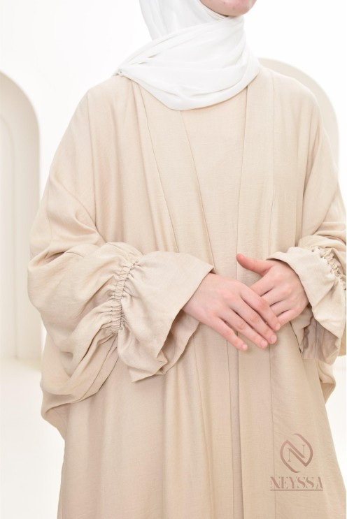 Ensemble 2 pièces effet lin, idéale hijabi girl, légère pour l'été