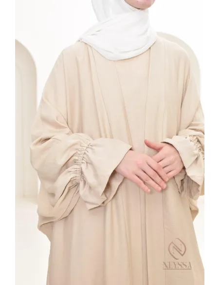 Ensemble 2 pièces effet lin, idéale hijabi girl, légère pour l'été