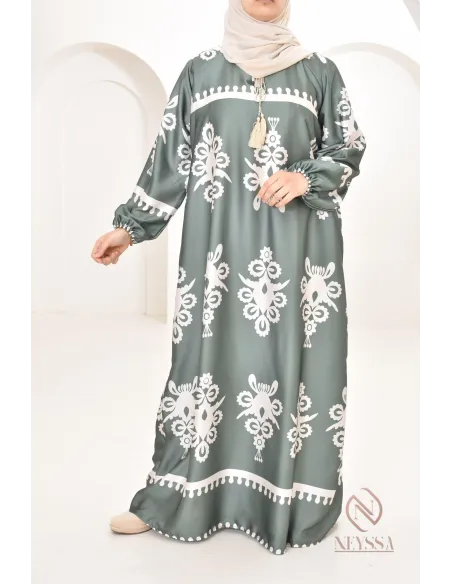 Robe Blouse Satinée Kaki Luxueuse HIGH USE - Taille 40 (FR) / 29 (USA) - Neuf Avec étiquettes