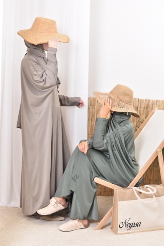 Burkini Jilbab de bain coupe papillon, Khimar abaya pantalon, hijabi 2