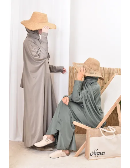 Burkini Jilbab de bain coupe papillon, Khimar abaya pantalon, hijabi