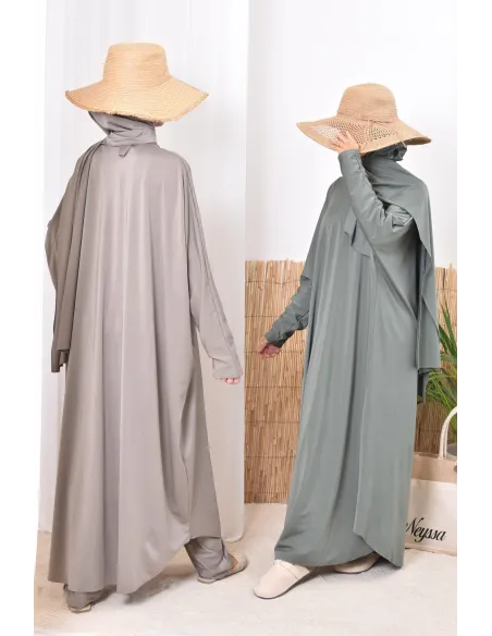 Burkini Jilbab de bain coupe papillon, Khimar abaya pantalon, hijabi