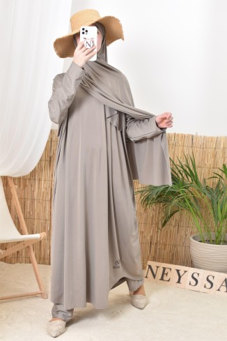 Burkini Jilbab de bain coupe papillon, Khimar abaya pantalon, hijabi