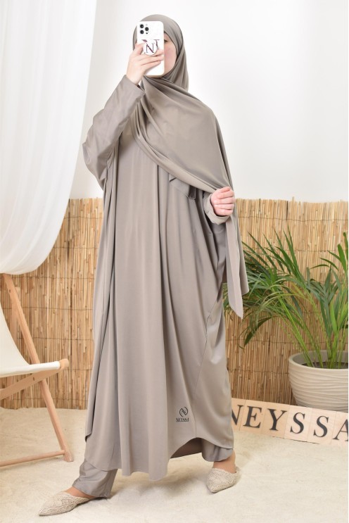 Burkini Jilbab de bain coupe papillon, Khimar abaya pantalon, hijabi