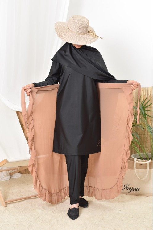 Jupe Paréo à nouer en mousseline, accessoire pour burkini femme voilée