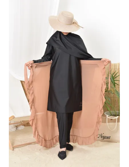 Jupe Paréo à nouer en mousseline, accessoire pour burkini femme voilée