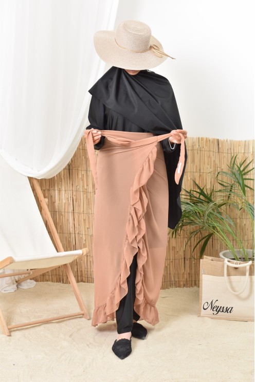 Jupe Paréo à nouer en mousseline, accessoire pour burkini femme voilée